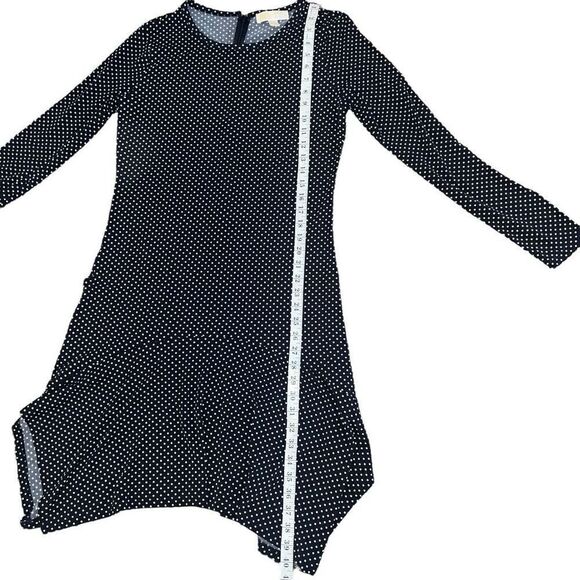 MICHAEL KORS Adriatic Navy Polka-Dot Matt-Jersey Dress Size Medium - Picture 9 of 9